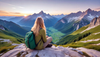 Fototapeta premium Hiking Outdoors Escape Dicovery Mountains Nature