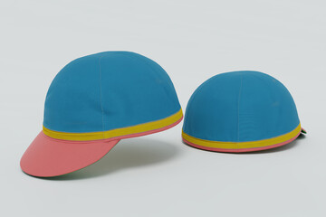 Snapback multicolor cycling caps isolated image option 1