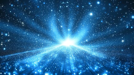 Minimalist blue digital network backdrop with connecting dots and open text space  Futuristic and calming abstract visual representation of technology innovation and connectivity