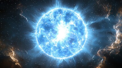 Obraz premium Exploring sirius a radiant blue-white star in space digital art cosmic environment astronomical perspective stellar concepts