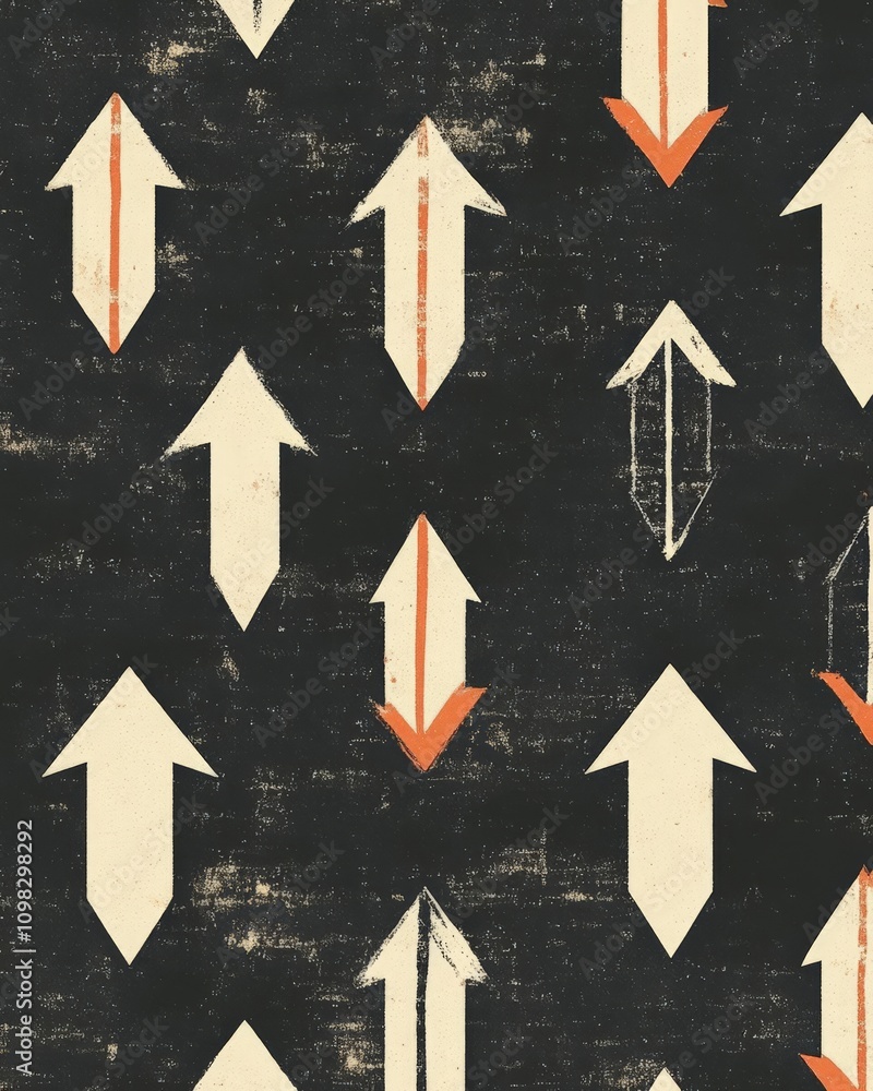 Poster a stylish abstract background featuring upward-pointing arrows in a repeating pattern. perfect for d