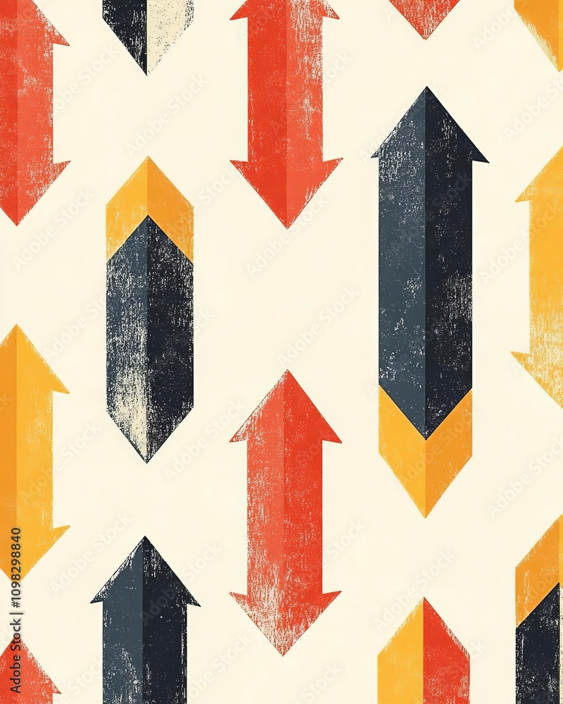 Aufkleber a vibrant abstract design featuring colorful arrows pointing in various directions, ideal for use in