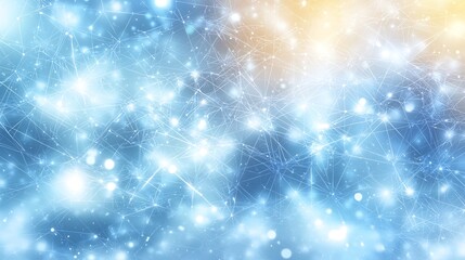 Obraz premium Tranquil Light Blue Network Backdrop with Delicate White Connecting Dots and Minimalist Aesthetic This modern