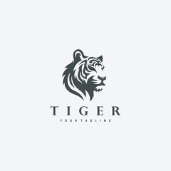 tiger head logo vector design illustration