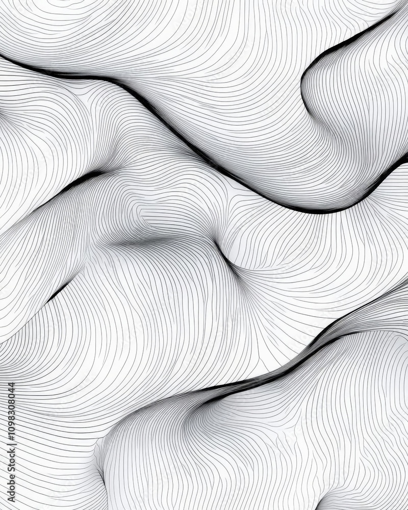 Poster abstract flowing lines create a mesmerizing pattern, evoking a sense of movement and depth in a mini