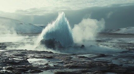 Dramatic eruption of Strokkur geyser in Iceland