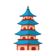 Vector Illustration Pagoda. isolated flat design