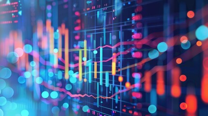 Obraz premium Dynamic Data Visualization with Colorful Charts and Graphs for Financial Insights