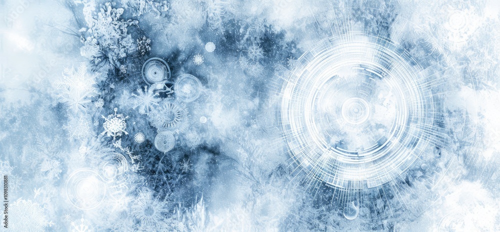 Aufkleber soft, dreamy patterns of winter frost and swirling textures create a serene backdrop suitable for va