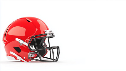 Fototapeta premium Red American Football Helmet: Power, Speed and Victory on the Gridiron