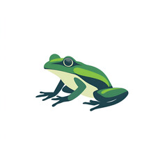 Fototapeta premium Nature's harmony flat vector graphic frog logo digital art eco-friendly design minimalist style creative perspective