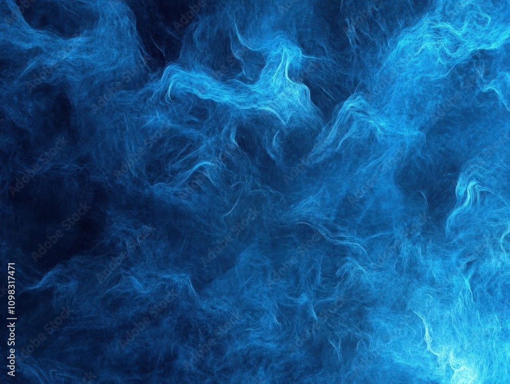 Poster vibrant abstract blue background radiating depth and texture, creating an atmospheric and calming vi