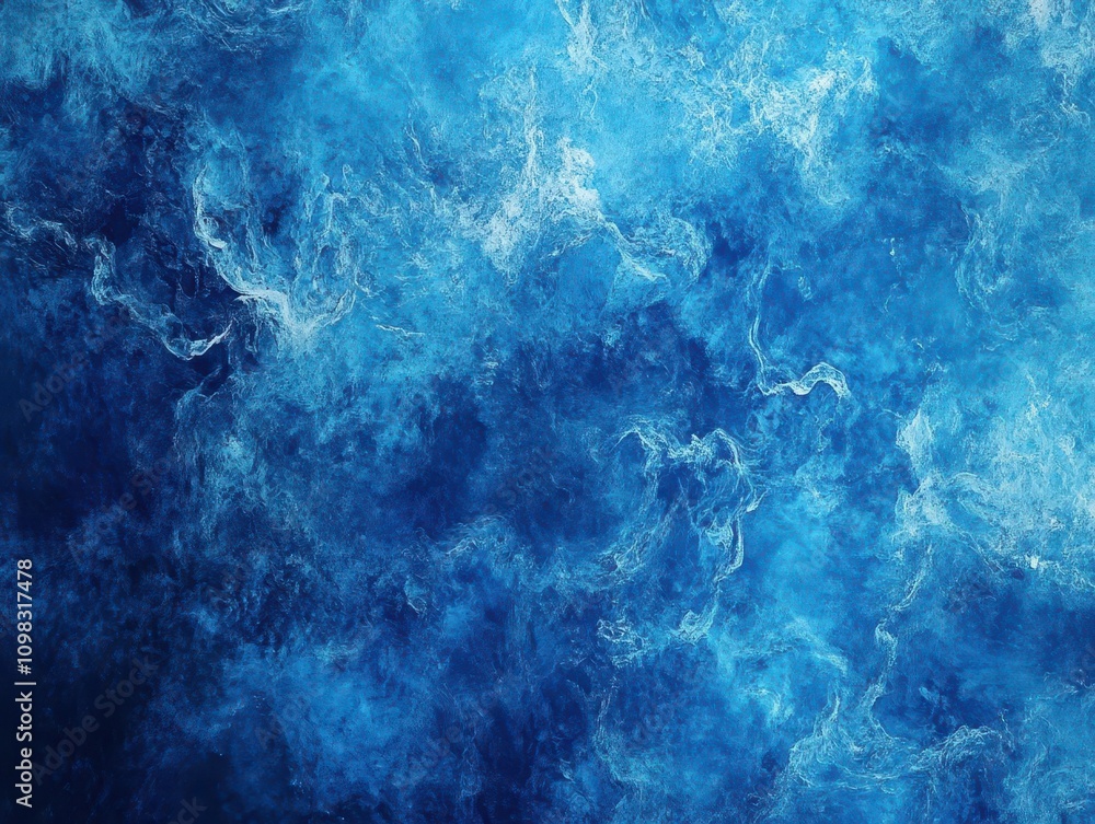 Poster vibrant abstract blue background radiating depth and texture, creating an atmospheric and calming vi