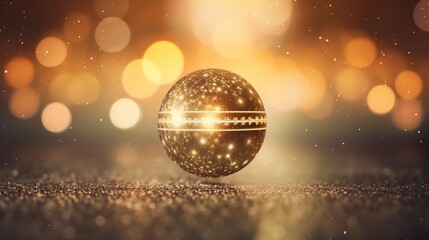 Obraz premium Elegant baubles and lights on a Christmas tree backlighting space in the center,generative ai illustration