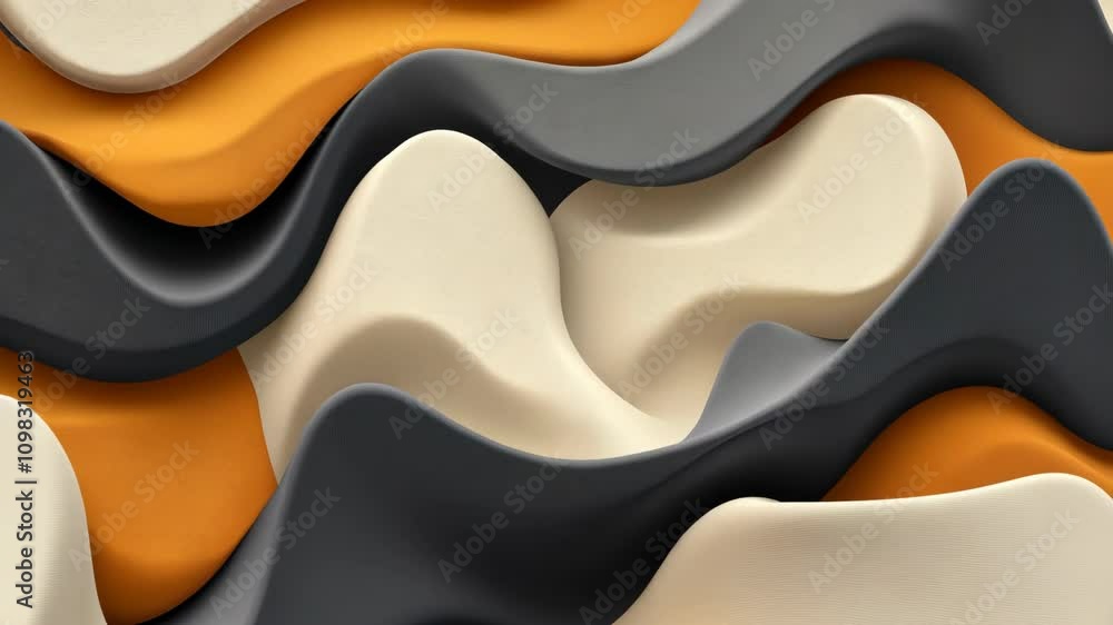 Wall mural abstract wave design with flowing curves and light texture