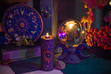Rite on Christmas, wicca or pagan energy magic. Christmas eve prediction. Attracting love, money...