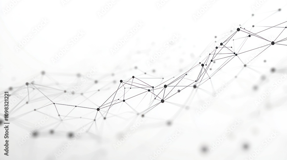 Aufkleber abstract representation of interconnected nodes and lines on a light background.