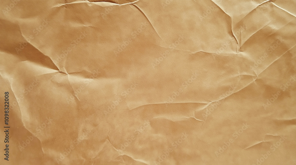 Poster crumpled brown paper texture background creating a vintage design element