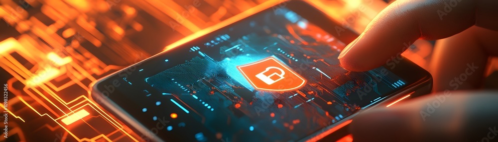 Poster digital security smartphone fingerprint authentication system