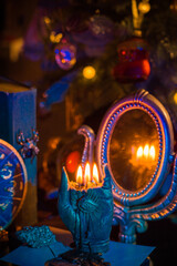 Rite on Christmas, wicca or pagan energy magic. Christmas eve prediction. Attracting love, money...