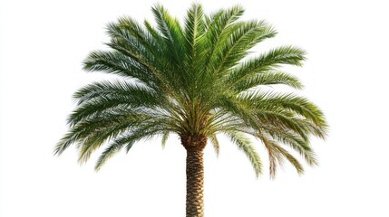 Fototapeta premium Majestic Palm Tree Against a Pristine White Background