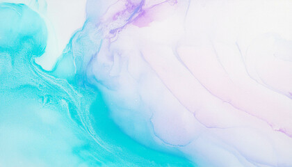 Fototapeta premium Abstract Teal and Lavender Ink Wash Background Texture