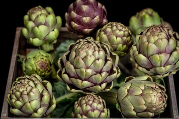 Obraz premium A vibrant setting with fresh artichokes