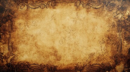 Grunge Background with Ornate Frame and Scratched Surface