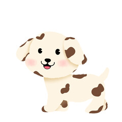 Naklejka premium Adorable Spotted Puppy: Cute Digital Illustration