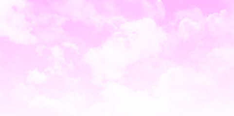 Fototapeta premium Sky cloud pink love sweet love color tone for wedding card background. Beauty Color Pink Sky with White Fluffy Clouds Abstract for Background