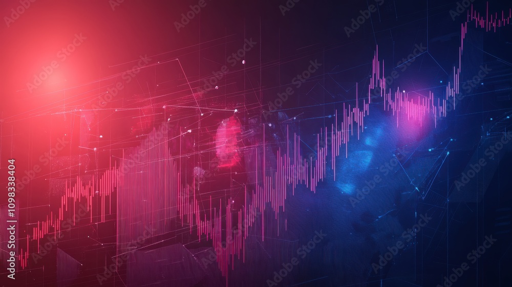 Poster abstract financial data visualization graph showing market trends