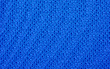 Blue sports clothing fabric football shirt jersey texture close