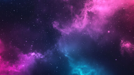 Obraz premium Digital space landscape background, galaxies and stars, vaporwave aesthetics vibes, pop neon colors.