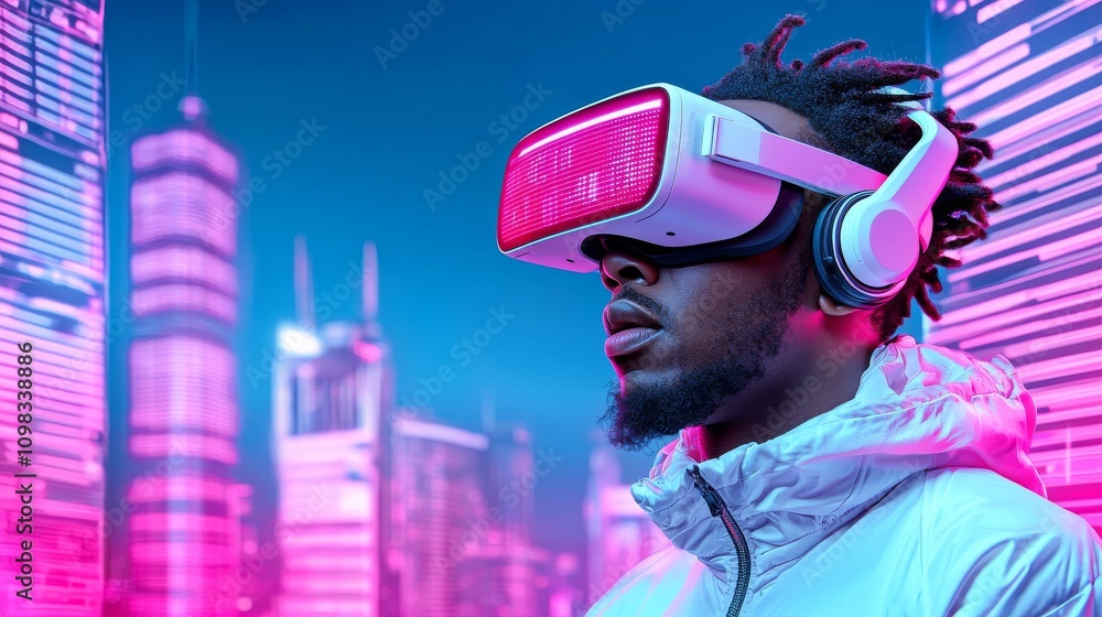 Poster creative rendering of developers engaging with vr technology.