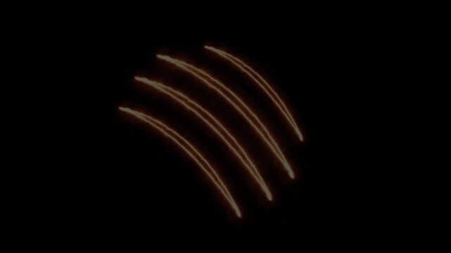 claw effect animated animal scratch effect flaming scratch light effect 4k neon fire scratch looping