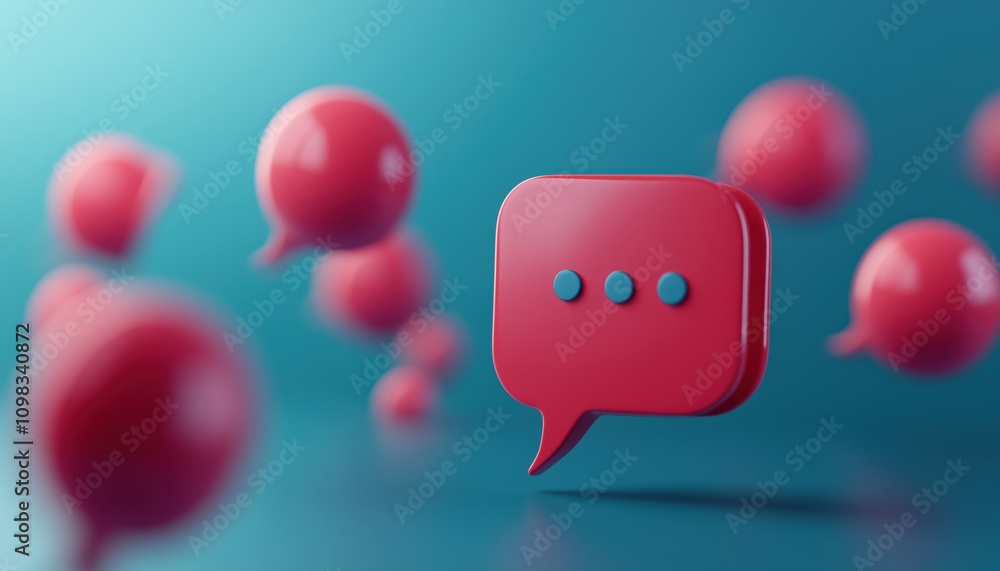 Poster 3d message speech bubbles on social media with alert notice: incorrect responses in chat messages de