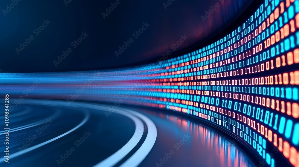 Poster abstract virtual reality background featuring a cyber space environment with a futuristic digital gr