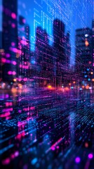 Obraz premium A picture full of data flow and technology
