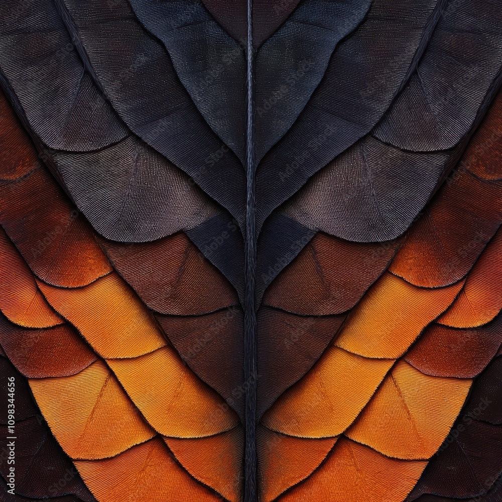 Poster a close-up view of a delicate butterfly wing, showcasing vibrant colors and intricate patterns again