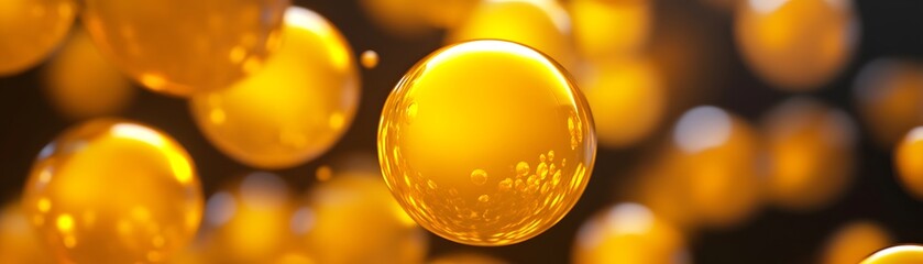 Golden Spheres Abstract Background Image