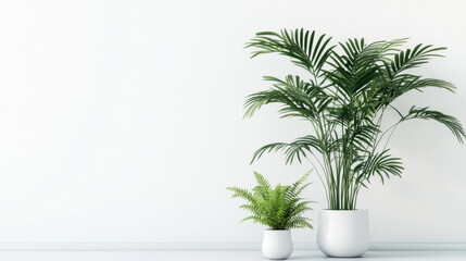 Fototapeta premium Potted plants in modern style for interior design or wallpaper.