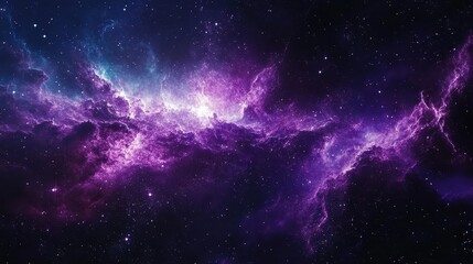 Obraz premium Cosmic Gradient Blending of Deep Purple and Black in a Vast Galactic Background with Stars Highlights the Beauty of the Universe