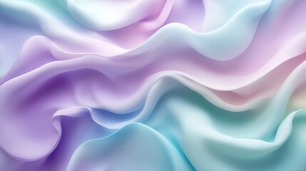 Obraz premium Ethereal Pastel Gradient Waves with Light Mint and Lavender Blending Together in a Soft, Dreamy Abstract Texture Perfect for Backgrounds and Designs