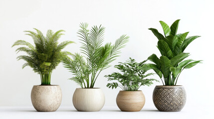 Obraz premium Potted plants in modern style for interior design or wallpaper.