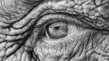 Fototapeta premium Close-Up of an Elderly Eye with Intricate Texture and Details