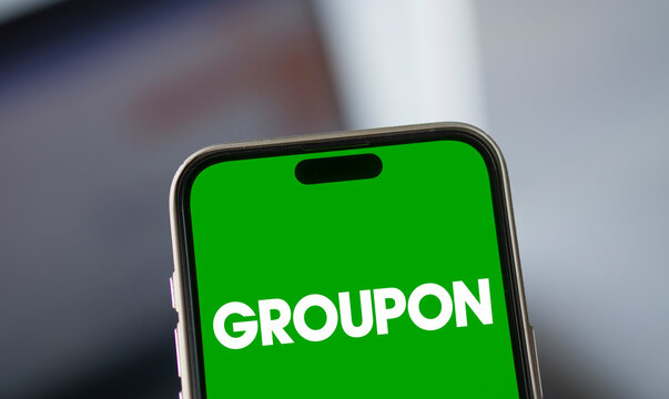 Dhaka, Bangladesh- 19 Nov 2024: Groupon logo is displayed on smartphone. Groupon Inc is an American global e-commerce marketplace.