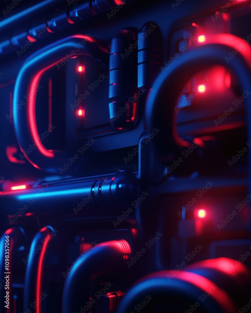 Aufkleber futuristic technology background with illuminated wires and circuits in vibrant colors.