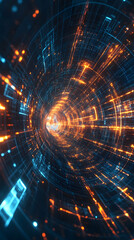 Obraz premium technology light speed tunnel background