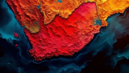 Northern Cape, South Africa, highlighted red product photo.