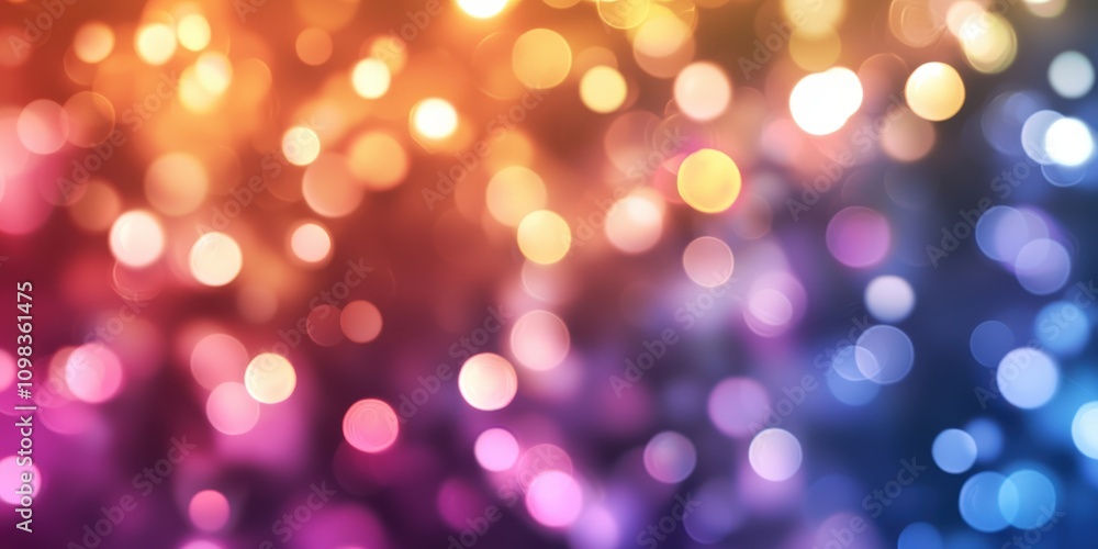 Poster vibrant bokeh lights creating a colorful abstract background filled with joy and energy.